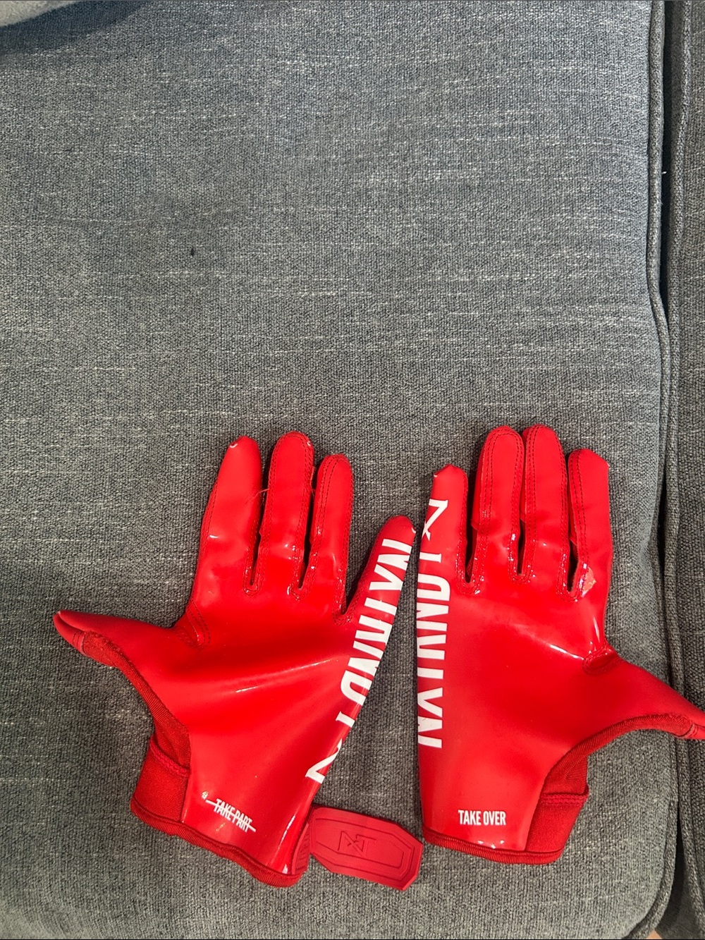 Nxtrnd Red Football Gloves - TAKE OVER